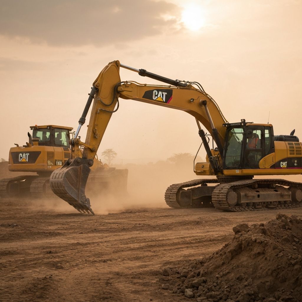 Construction site with heavy equipment